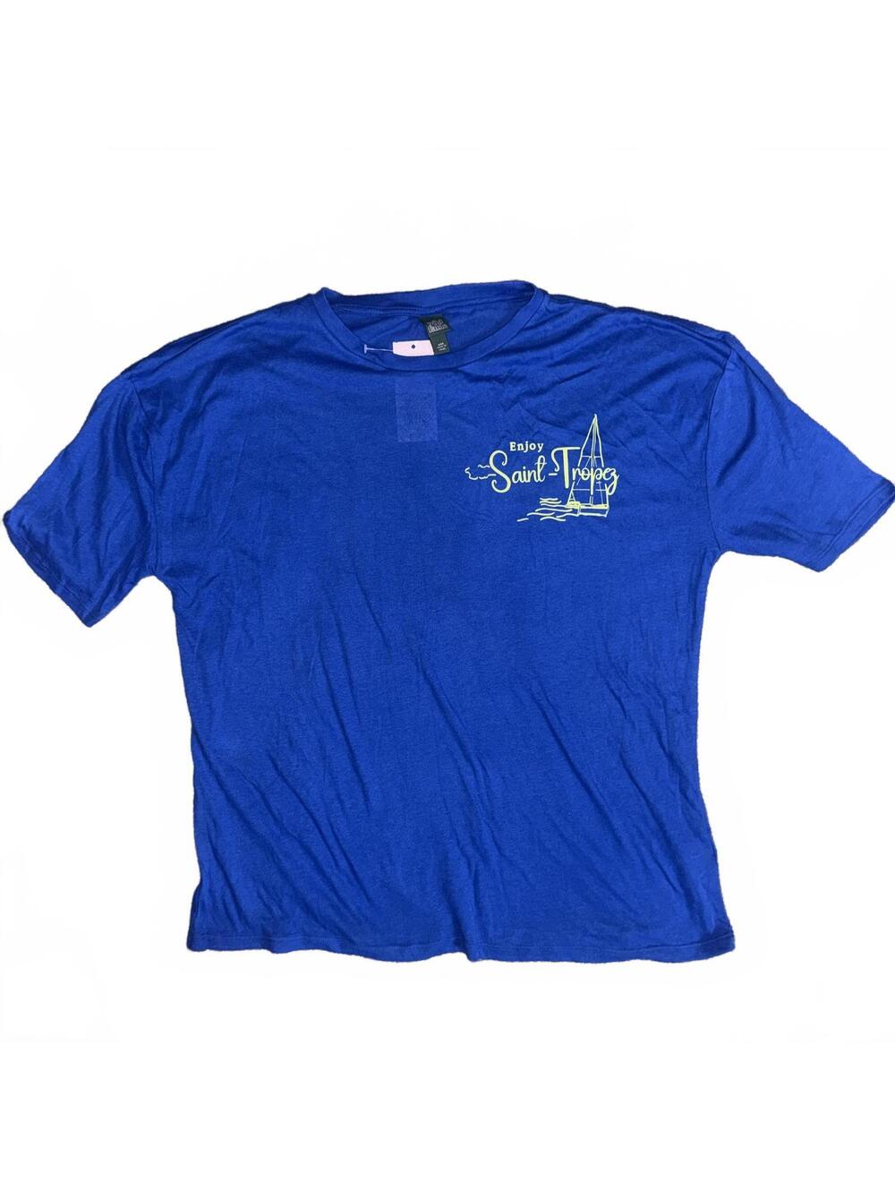 Enjoy Saint Tropez Oversized Graphic T-shirt Blue XXS